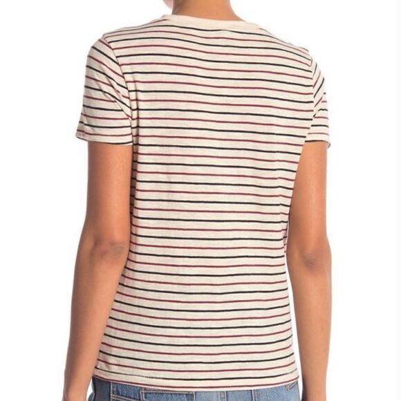 Madewell Striped Pocket Patch Casual T-Shirt XXS - Picture 2 of 5